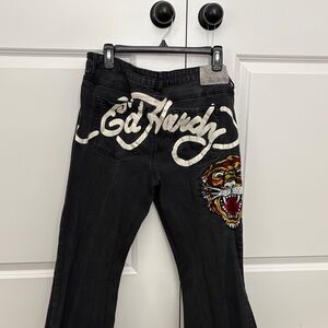 Ed Hardy Women's Black Jeans with Tiger Design